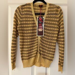 Happy Sheep NWT Size M Cardigan Gold-Copper-Green gold buttons
